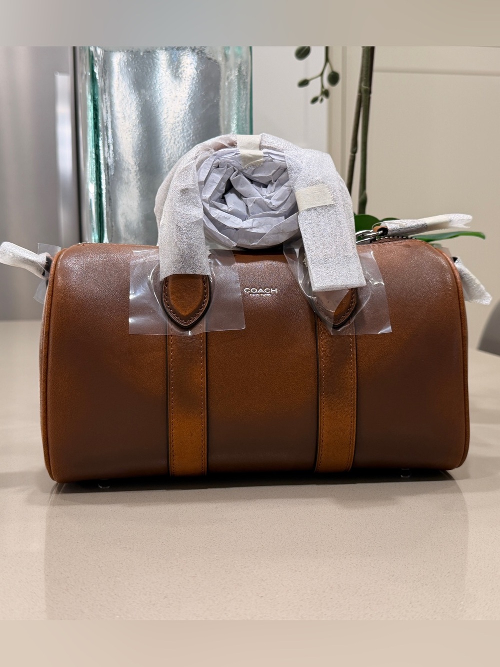 Coach Compass 25 in NEW Brown Loved Leather Saddle/Burnt Sienna CEO29